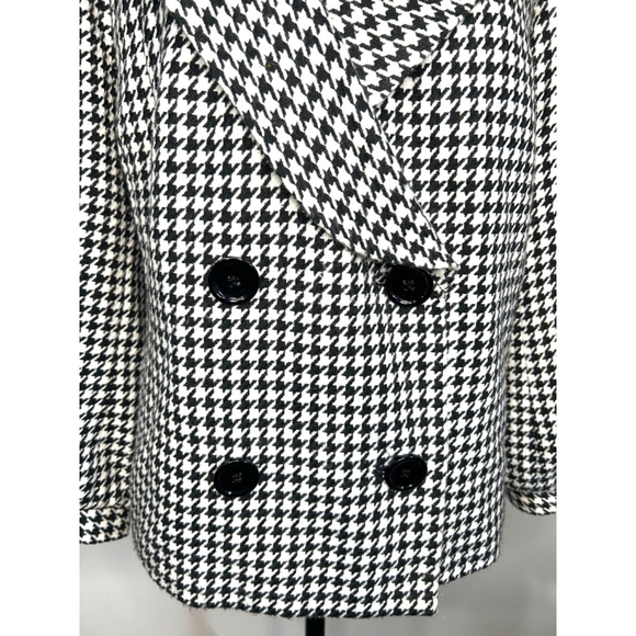 Women's Nygard Black & White Houndstooth Blazer Petite oversized collar Size 16 - Picture 3 of 10